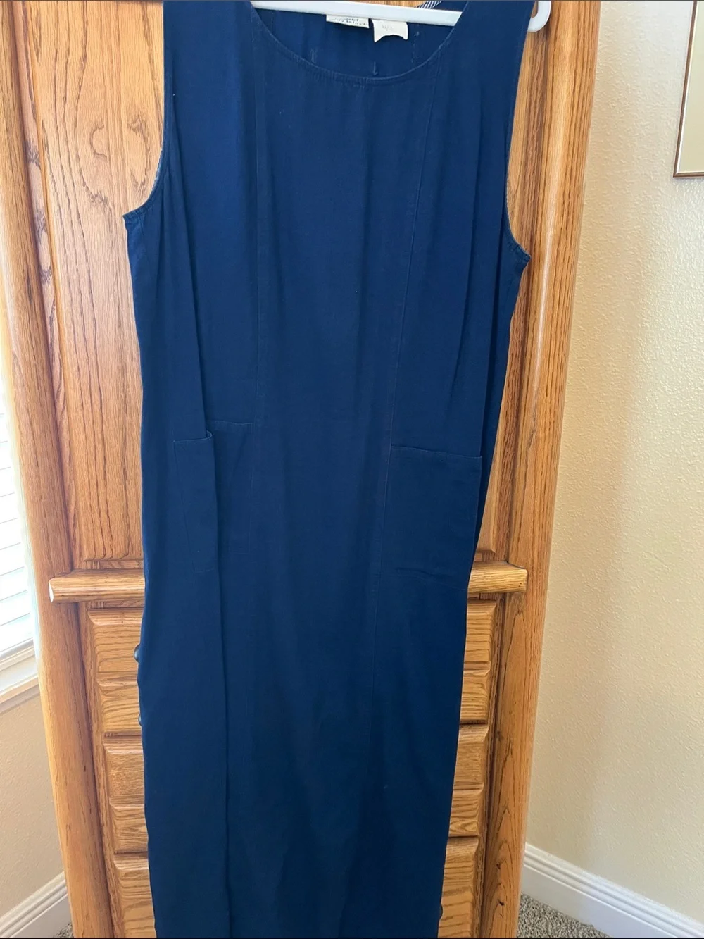 Koret City Blues Vintage Denim Navy Jacket and Dress Set with One Side Slit